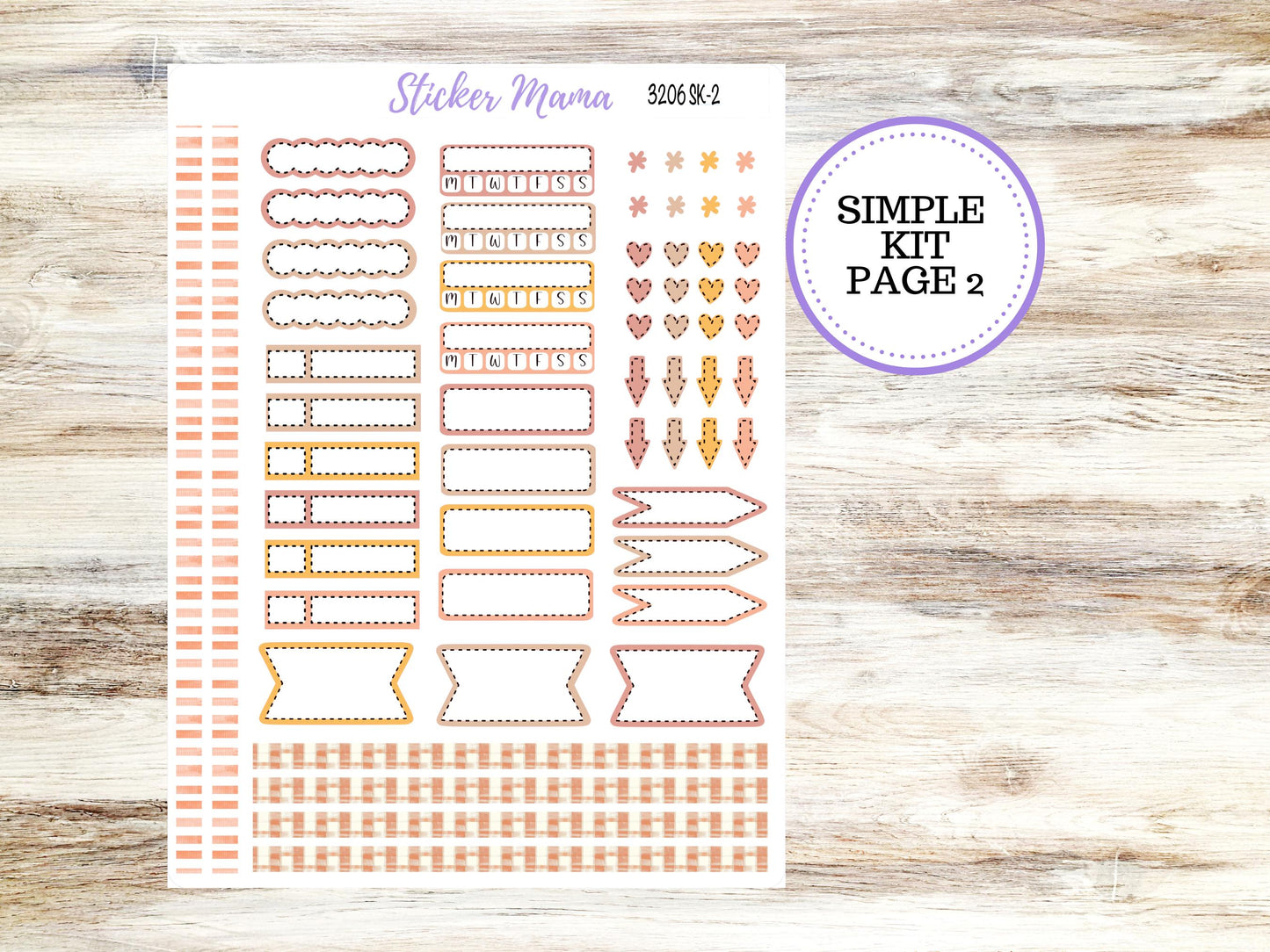 Simple 1.5 inch Planner Sticker Kits | Falling Colors 3206