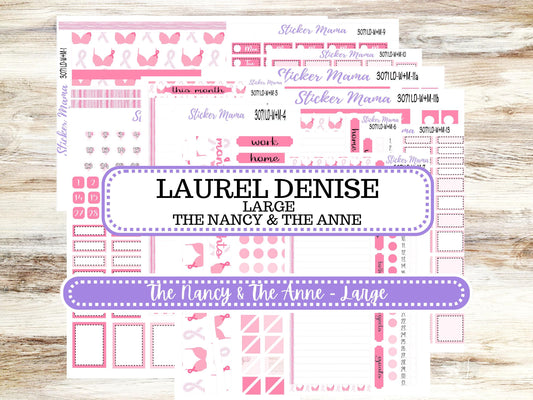 LAUREL DENISE Week + Month PLANNER Monthly Kit #3071 || Laurel Denise Kit || Laurel Denise Horizontal Vertical || Breast Cancer || Aug 25