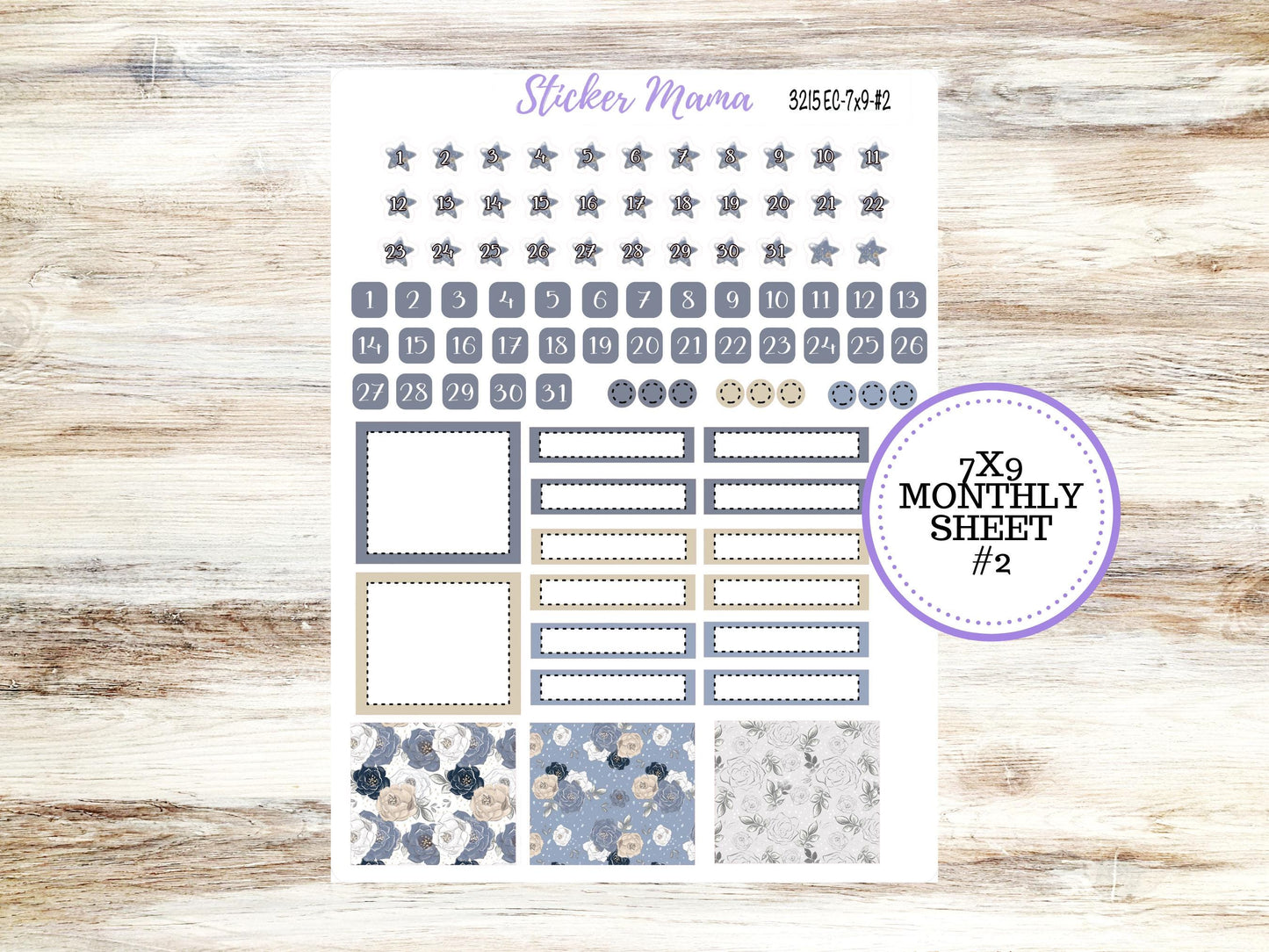 ERIN CONDREN Monthly Kit-3215  || 7X9 ||  Charming Roses Monthly - 7x9 EC Month of your Choice - Monthly Planner Kits -  Monthly Budget