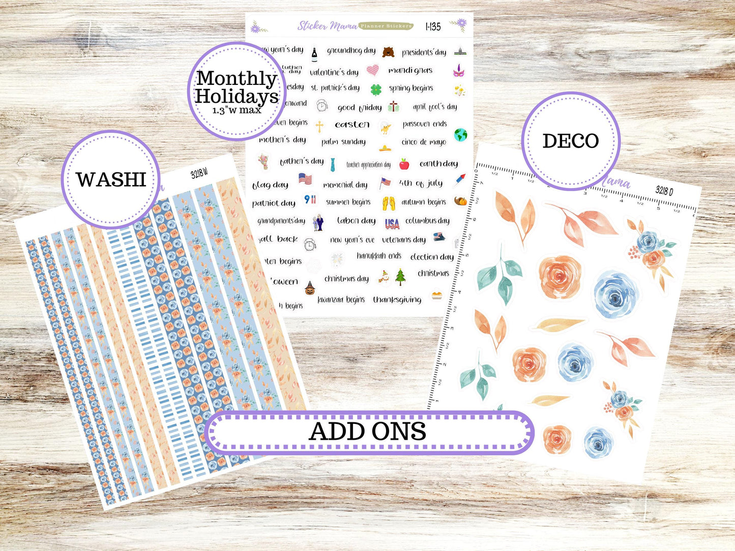 Laurel Denise Mae and Kristy Planner Sticker Kit | Book-Bound | August Blossom Breeze 3218 | 5-26