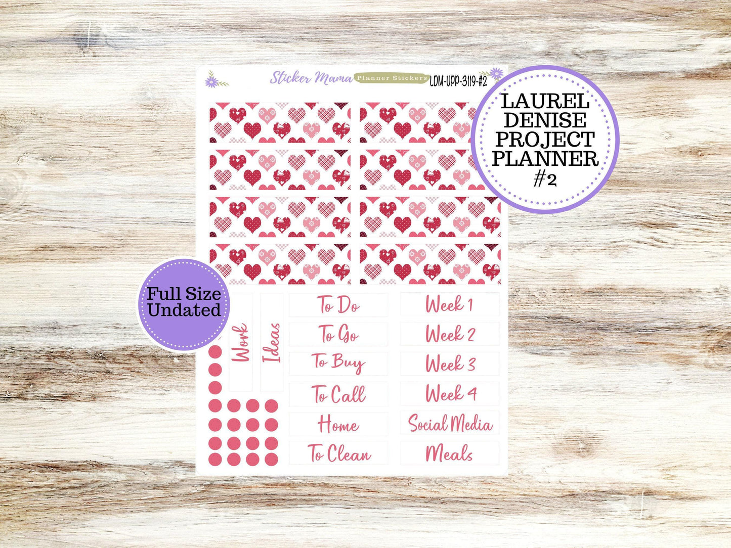 LAUREL DENISE PROJECT February Planner Kit #3119 || Heartfelt Joy || Laurel Denise Kit || Laurel Denise Stickers ||  || February ld