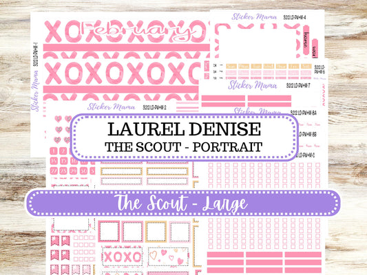 LD Large "The Scout" || PORTRAIT Weekly + Monthly Planner Kit #3212 || February || Laurel Denise Kit Portrait || Love Notes || 10-25