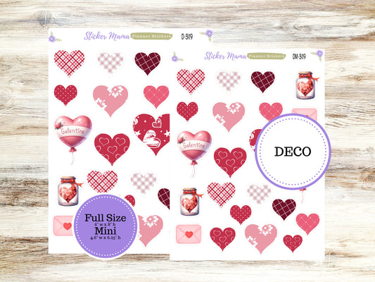 DECO 3119 || Heartfelt Deco || PLANNER STICKERS || Valentine's Stickers || February  Deco