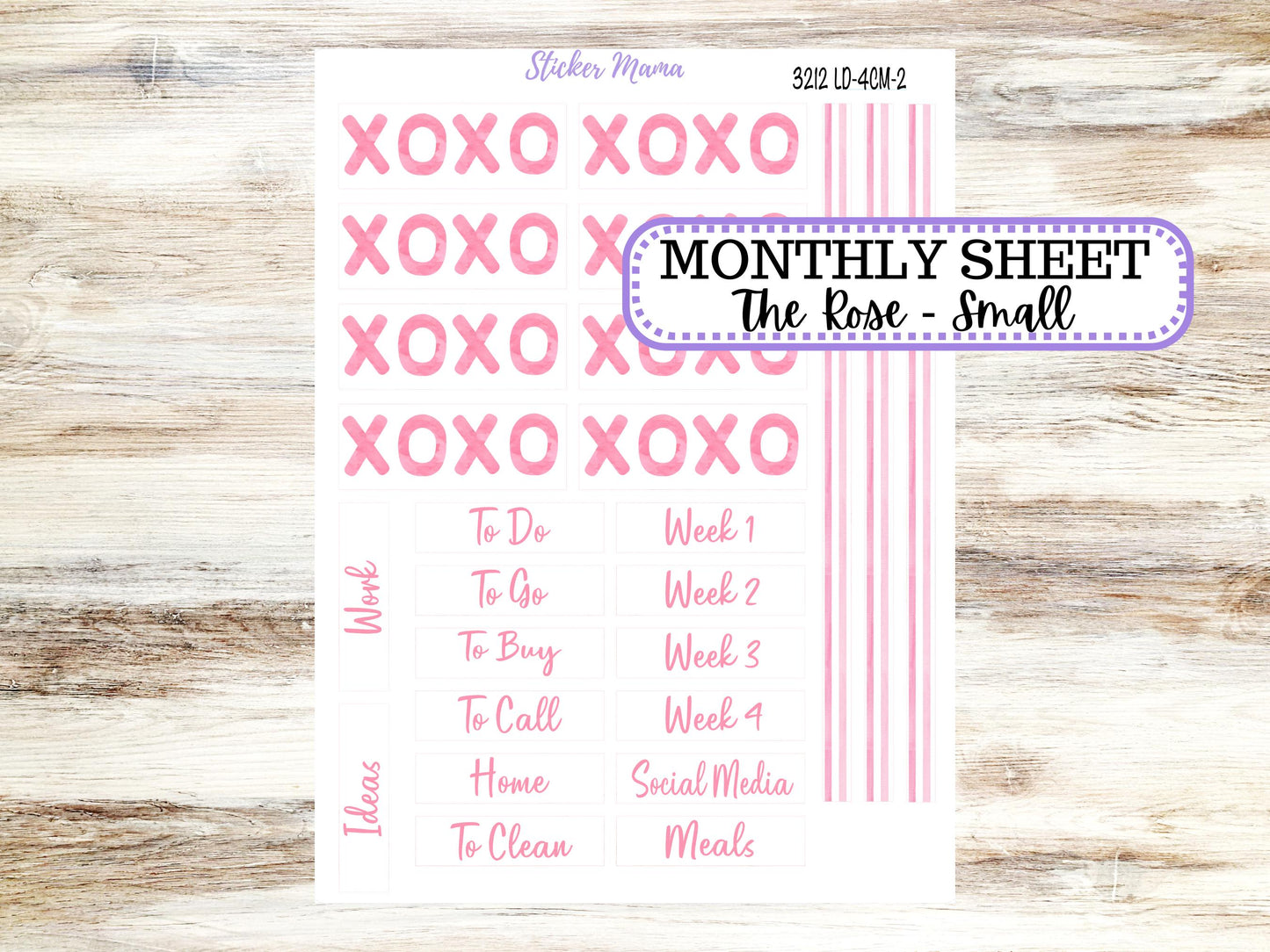 LD "Th Rose" Small || 4 COLUMN Mini (formerly the project mini) Size Planner Kit #3212 || Love Notes || Project Stickers || 10-25