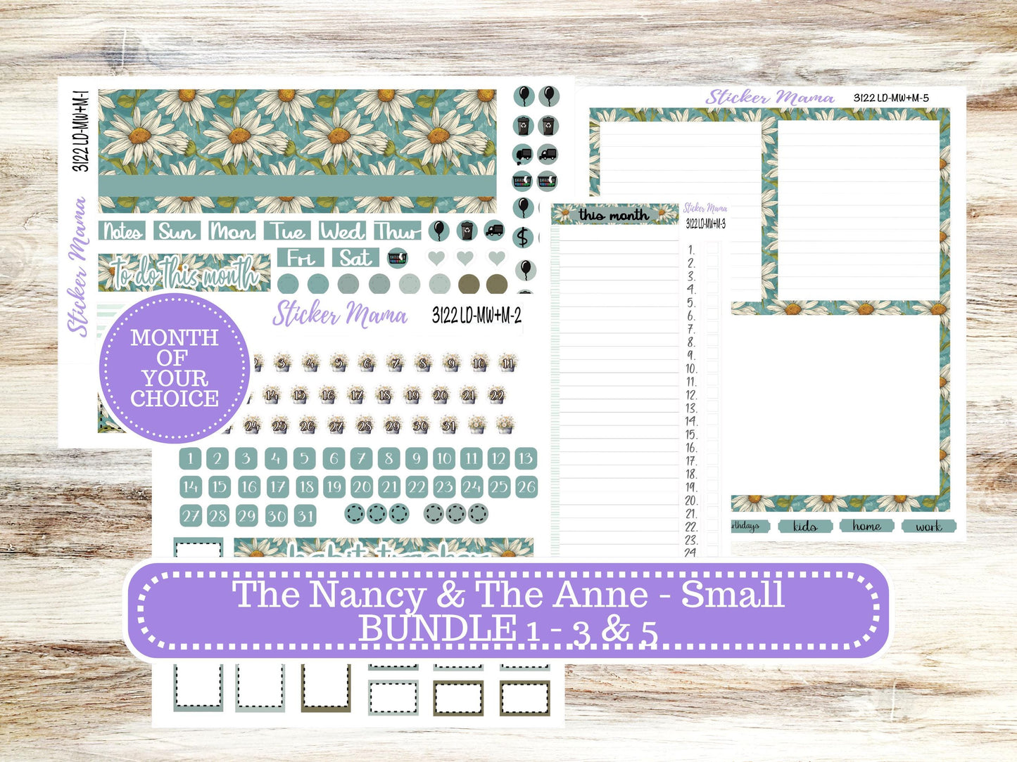 LD SMALL "The Anne" & "The Nancy" || Choose your own month || MINI Week + Month Planner #3122 || Laurel Denise Horizontal Vertical || 11-25