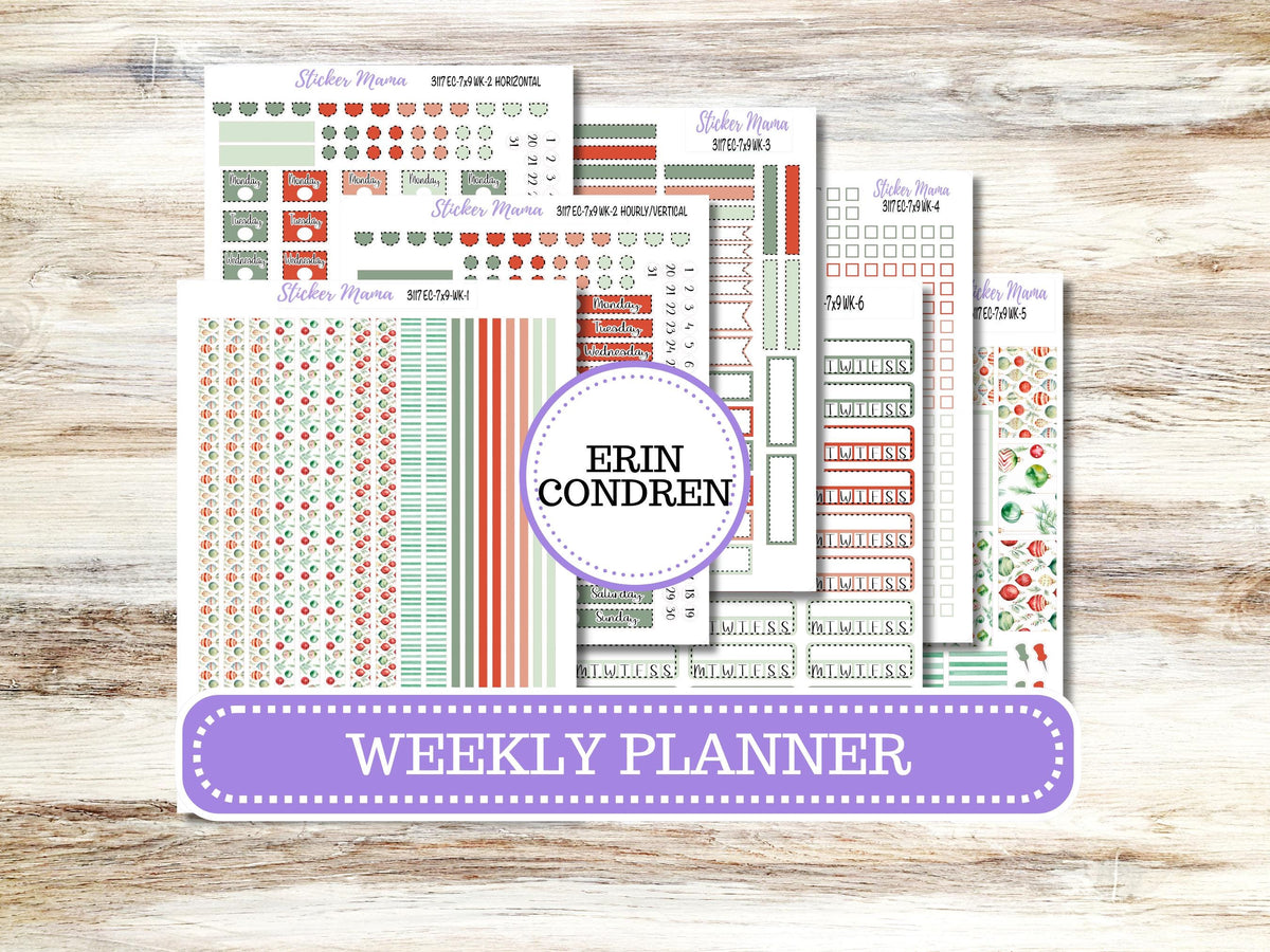 Erin Condren Weekly Planner Kit 3117 | Jolly Jewels | Vertical, Horizontal & Hourly Stickers | December | 9-26