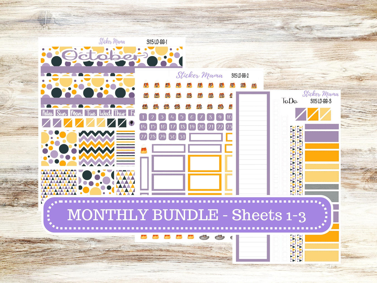 LD BOOK-BOUND Planner Kit #3115 || The Mae || The Kristy || Spooky Palette ||October Laurel Denise Sticker Kit ||  Aug 25