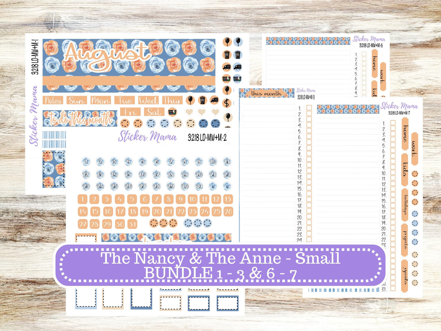 Laurel Denise Small Anne and Nancy Planner Sticker Kit | August 3218 Blossom Breeze | 5-26