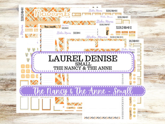 LD SMALL "The Anne" & "The Nancy" || MINI Week + Month Planner Kit #3208 || Laurel Denise Horizontal Vertical || Fall Fields || 9-25
