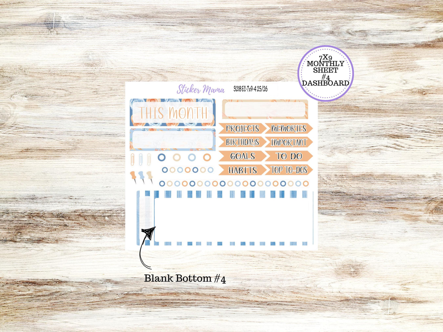 Erin Condren Monthly Kit | 7X9 | August 3218 Blossom Breeze | 5-26