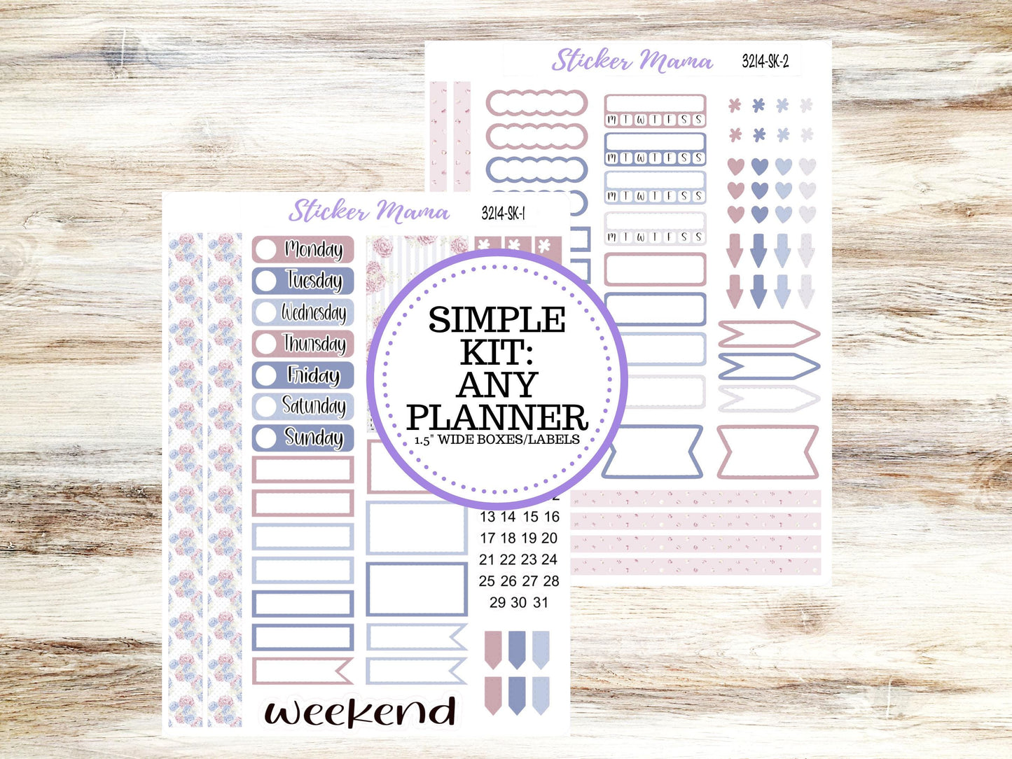 SIMPLE KIT  || #3214 || Peony Palace || Any Kind Planner || Planner Stickers || Planner Stickers