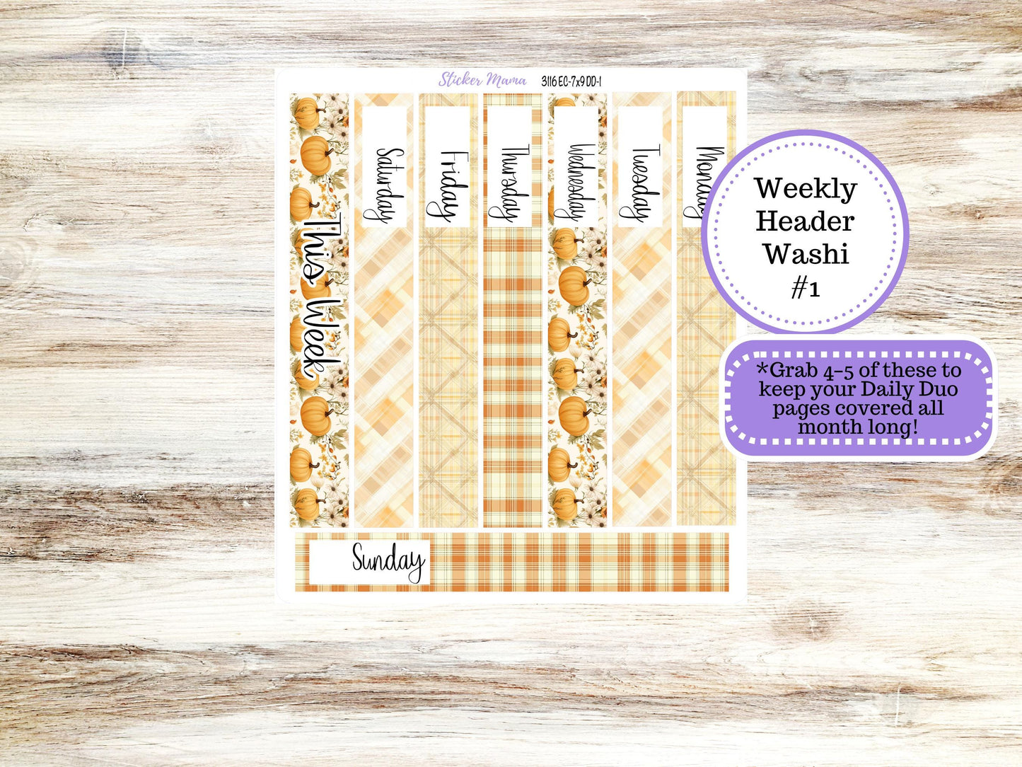 Erin Condren Daily Duo Planner Sticker Kit | 3116 Pumpkin Spice