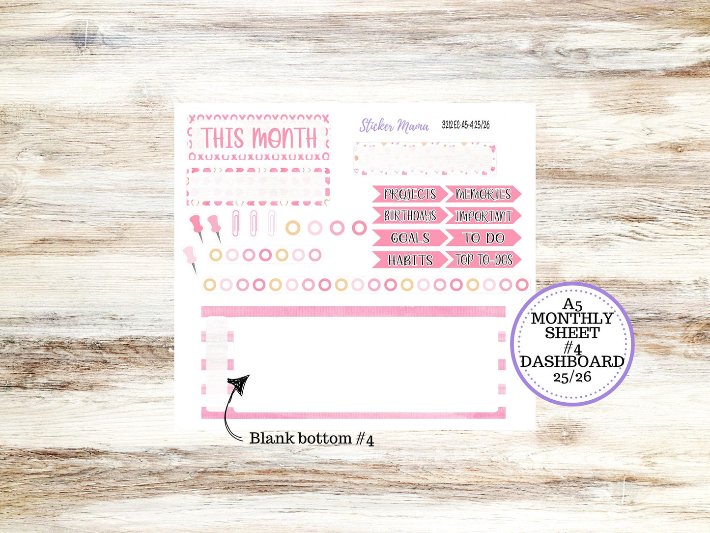 ERIN CONDRE Monthly Kit-3212 || A5 || Love Notes Stickers  || - ec February Monthly Kit - Monthly Planner Kits - Monthly Budget