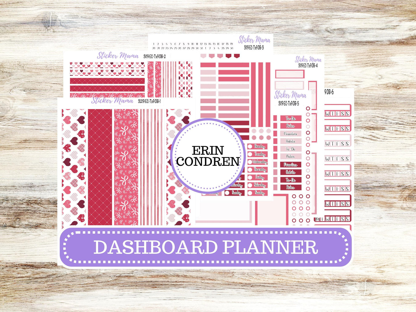 ERIN CONDREN Dashboard Planner Kit DB-3119 || February || Dashboard Planner Sticker Kit || Erin Condren ||
