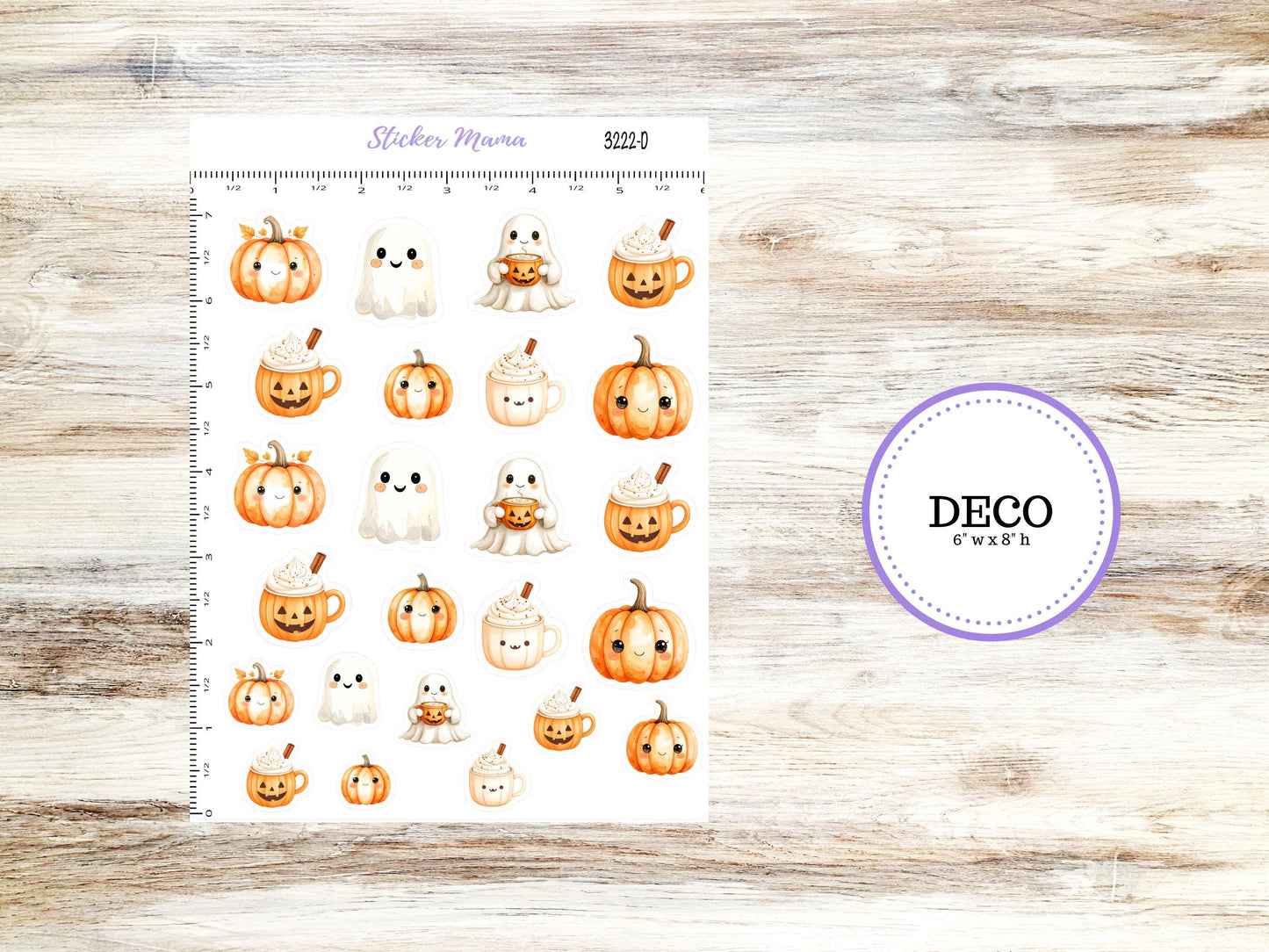 DECO-3222 | Cozy Ghost | PLANNER STICKERS | Fall Stickers | October