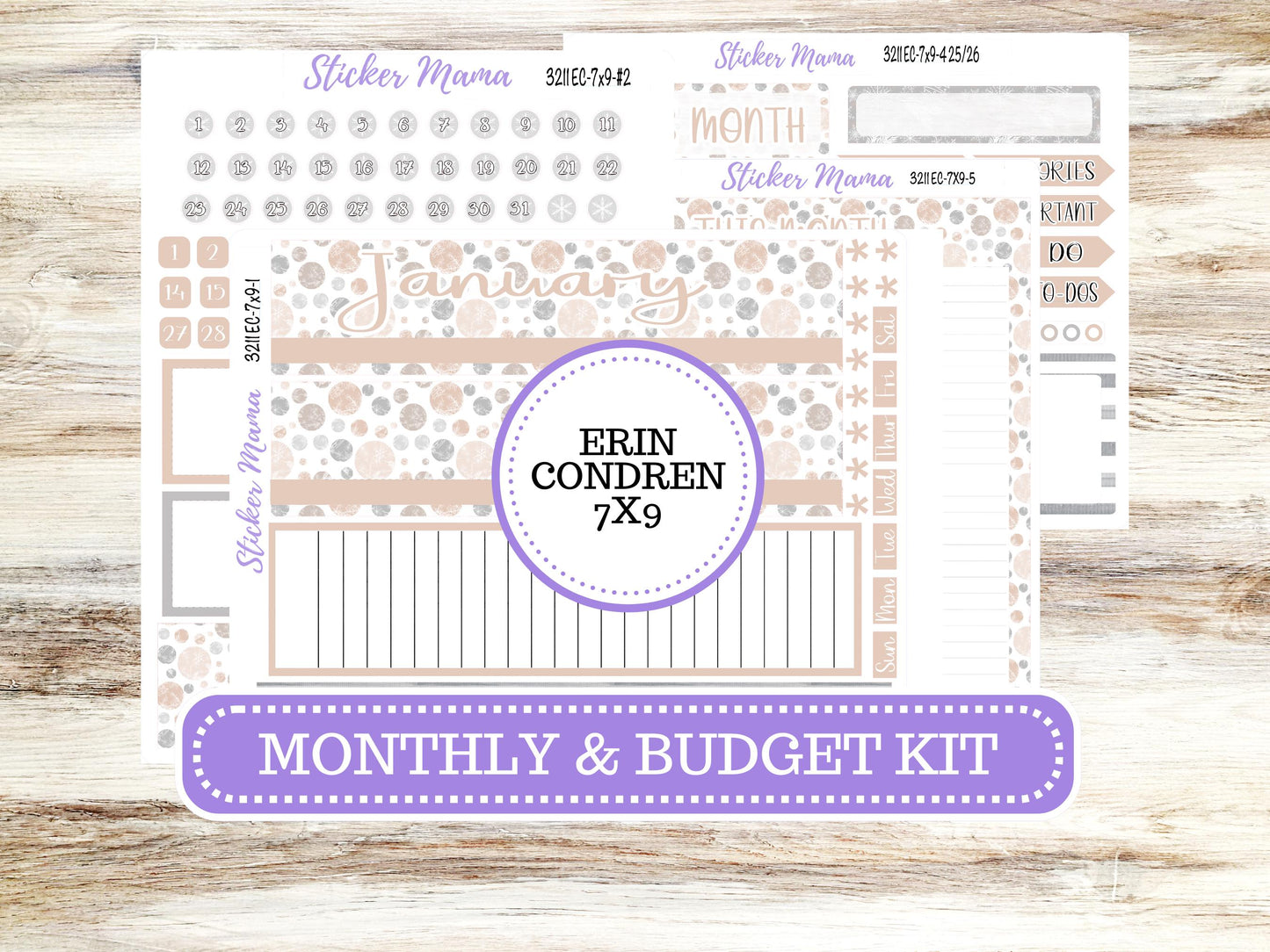 ERIN CONDREN Monthly Kit-3211 || 7X9 || Pastel Wonderlands - 7x9 ec January Monthly Kit - Monthly Planner Kits -  Monthly Pages || 10-25