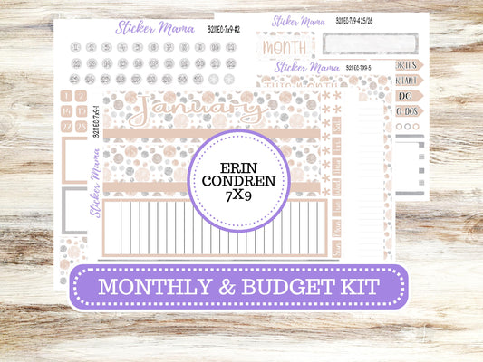 ERIN CONDREN Monthly Kit-3211 || 7X9 || Pastel Wonderlands - 7x9 ec January Monthly Kit - Monthly Planner Kits -  Monthly Pages || 10-25