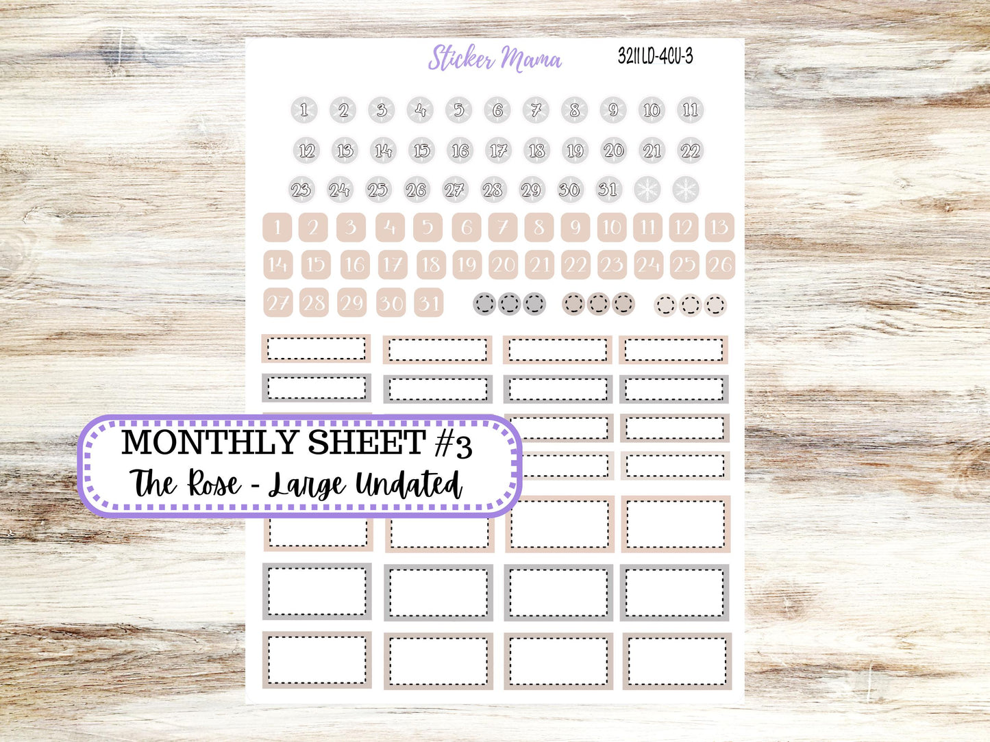 LD "The Rose" - Large Undated Sewn || 4 COLUMN Undated (formerly project undated). Planner Kit #3211 || Pastel Wonderland || 10-25