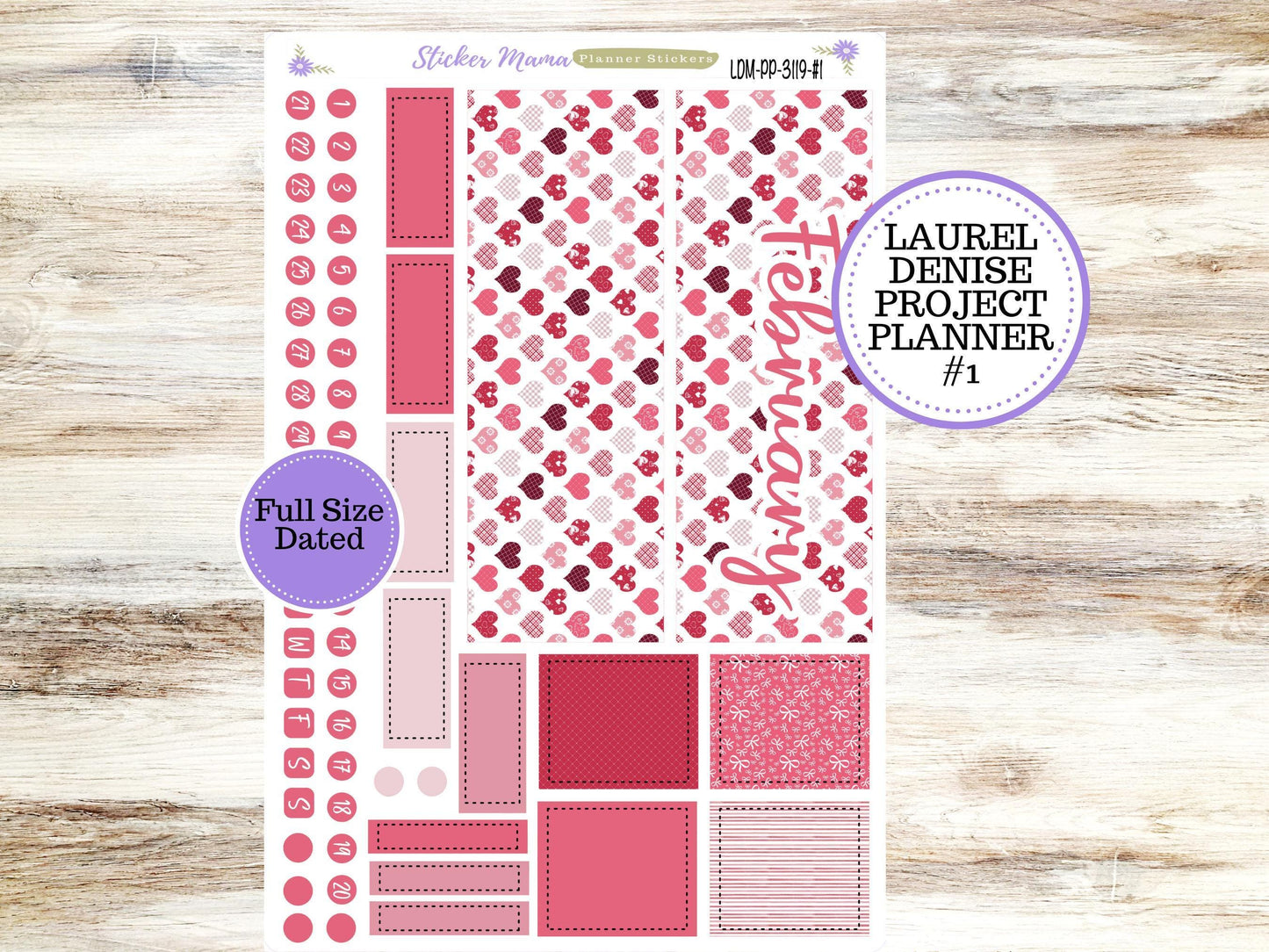 LAUREL DENISE PROJECT February Planner Kit #3119 || Heartfelt Joy || Laurel Denise Kit || Laurel Denise Stickers ||  || February ld