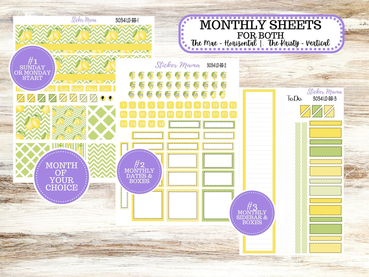LD BOOK-BOUND Planner Kit #3034 || The Mae || The Kristy || Lucky Blossom || Laurel Denise Sticker Kit ||  11-25