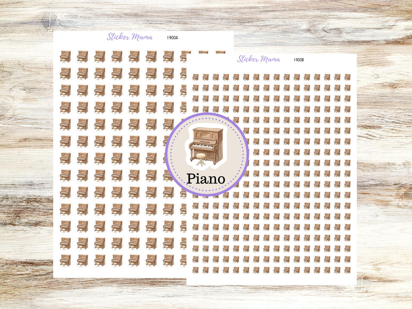 Piano Planner Stickers I-900 (.3, or .5,) | Piano Practice Stickers | Music