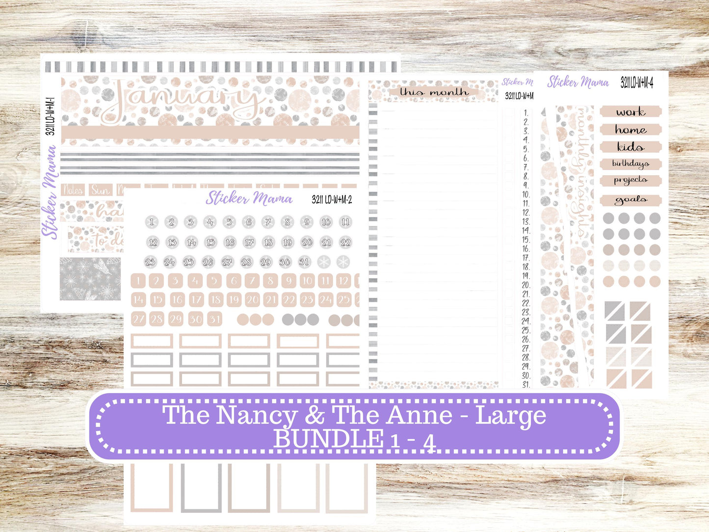 LD “The Nancy & Anne” Large || Week + Month PLANNER Monthly Kit #3211 || Laurel Denise Horizontal Vertical Kit || January || 10-25