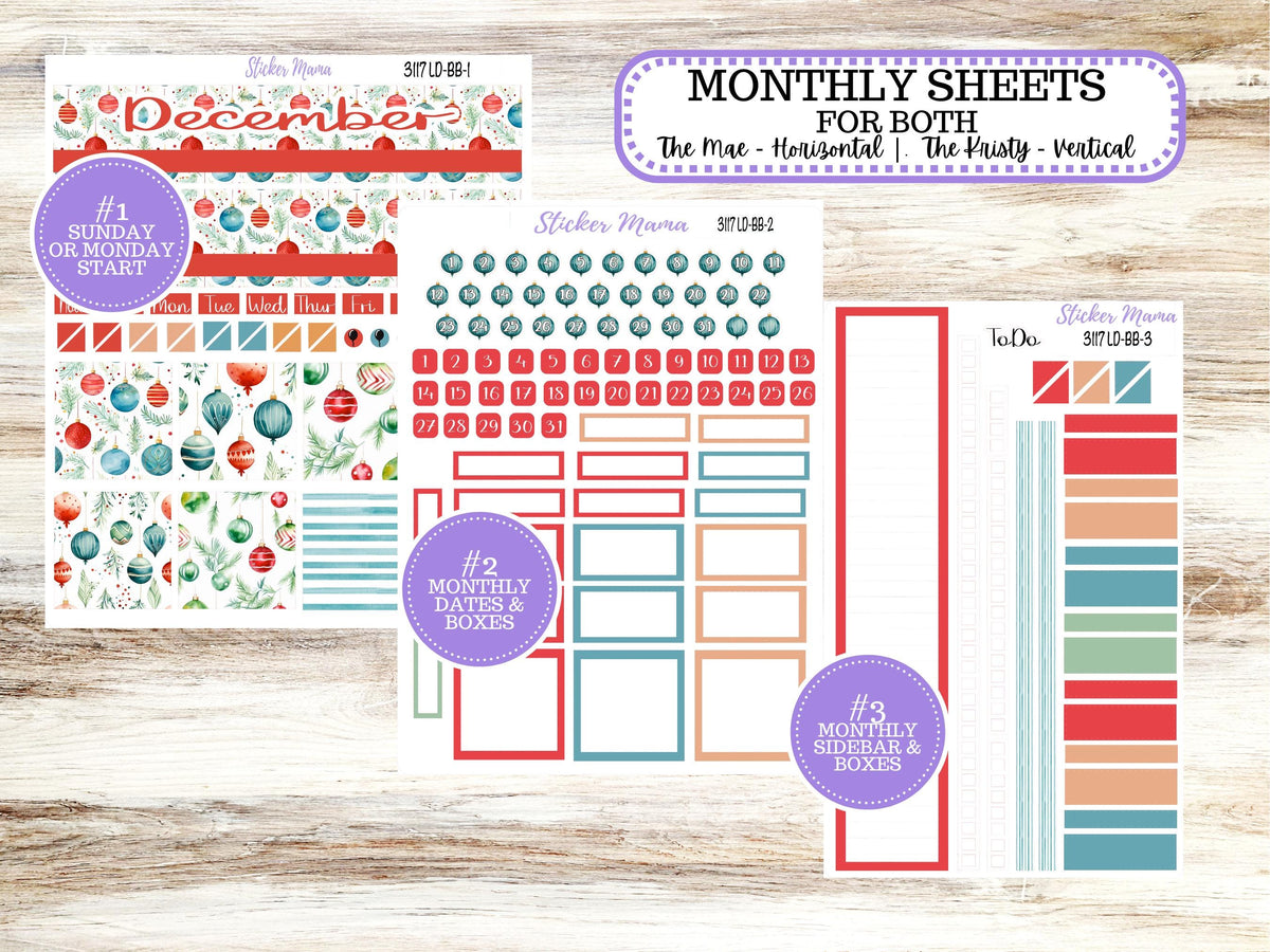 Laurel Denise Mae and Kristy Planner Sticker Kit | Book-Bound | BookBound | #3117 December |  9-25