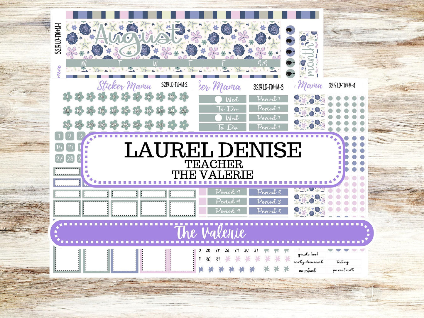 Laurel Denise Valerie Planner Stickers | LD Teacher Week + Month Planner Kit | August 3219 Tropical Trinkets | 5-26