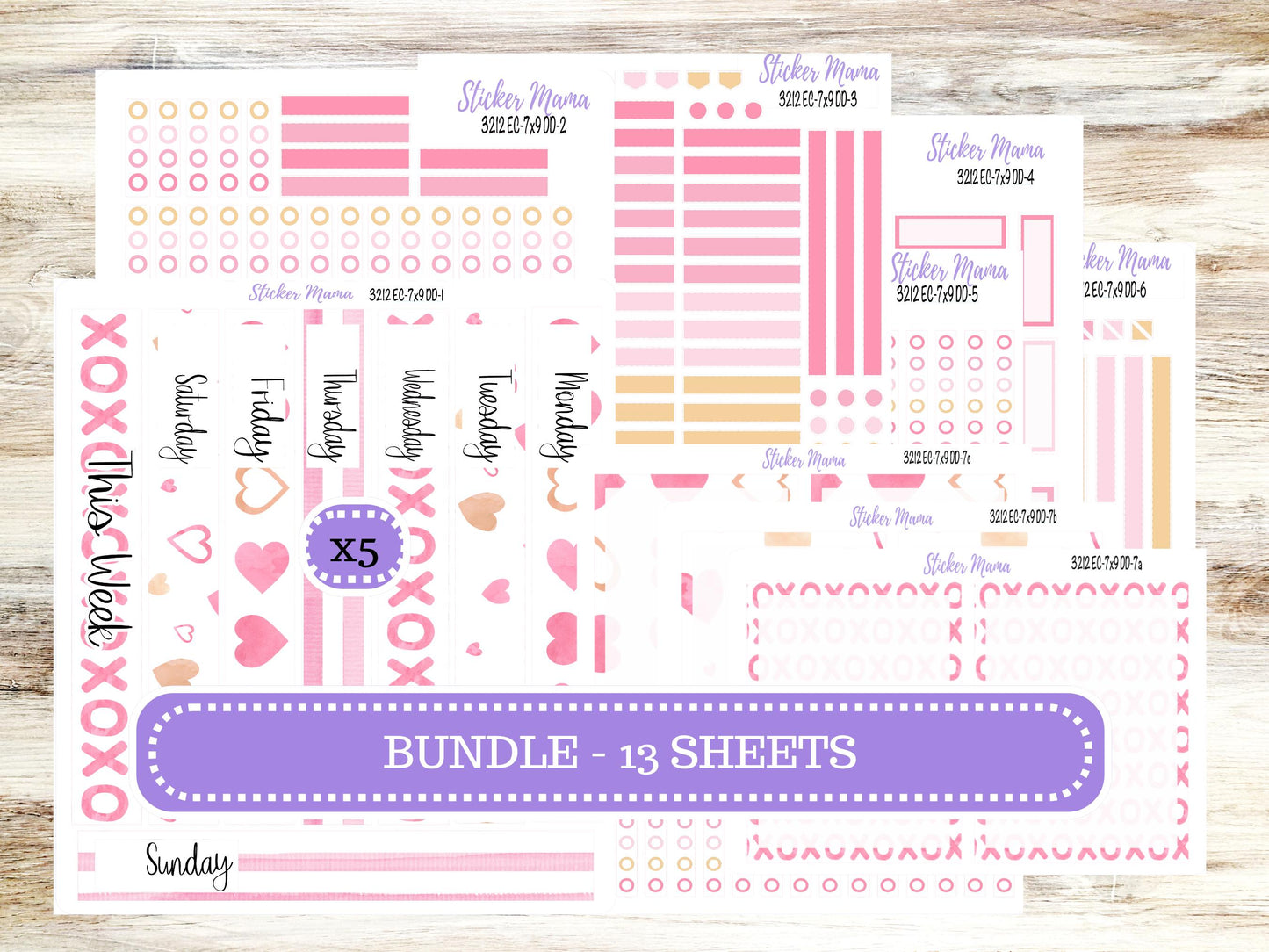 ERIN CONDREN Daily Duo Planner Kit DD-3212 || February - Love Notes || Daily Duo Planner Sticker Kit || Erin Condren ||