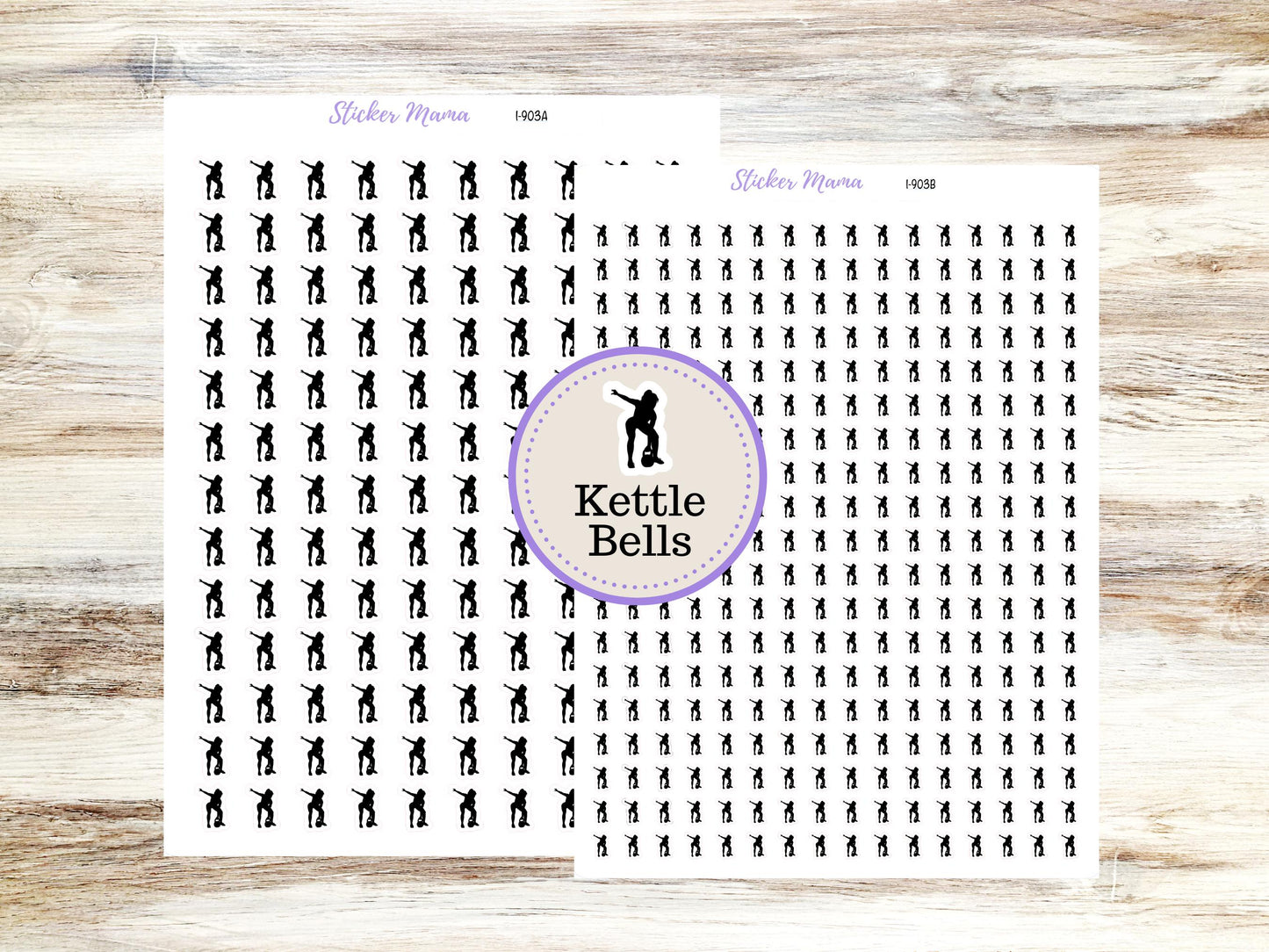 Kettle Bell Planner Stickers I-903 (.3, or .5,) |