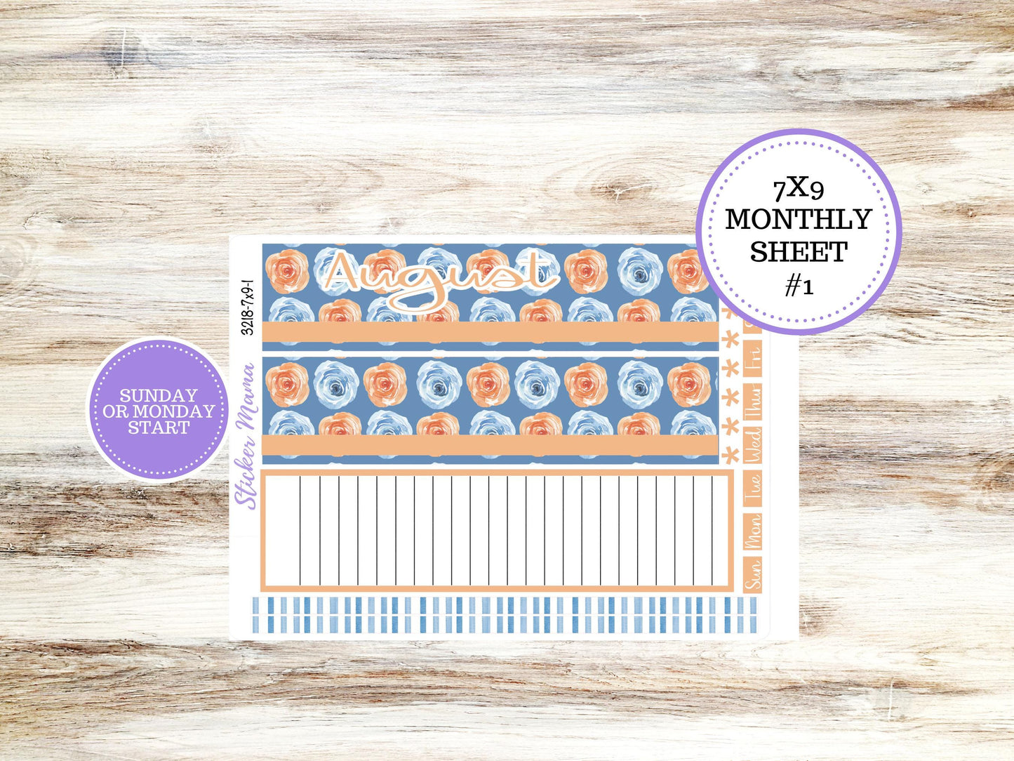 Erin Condren Monthly Kit | 7X9 | August 3218 Blossom Breeze | 5-26