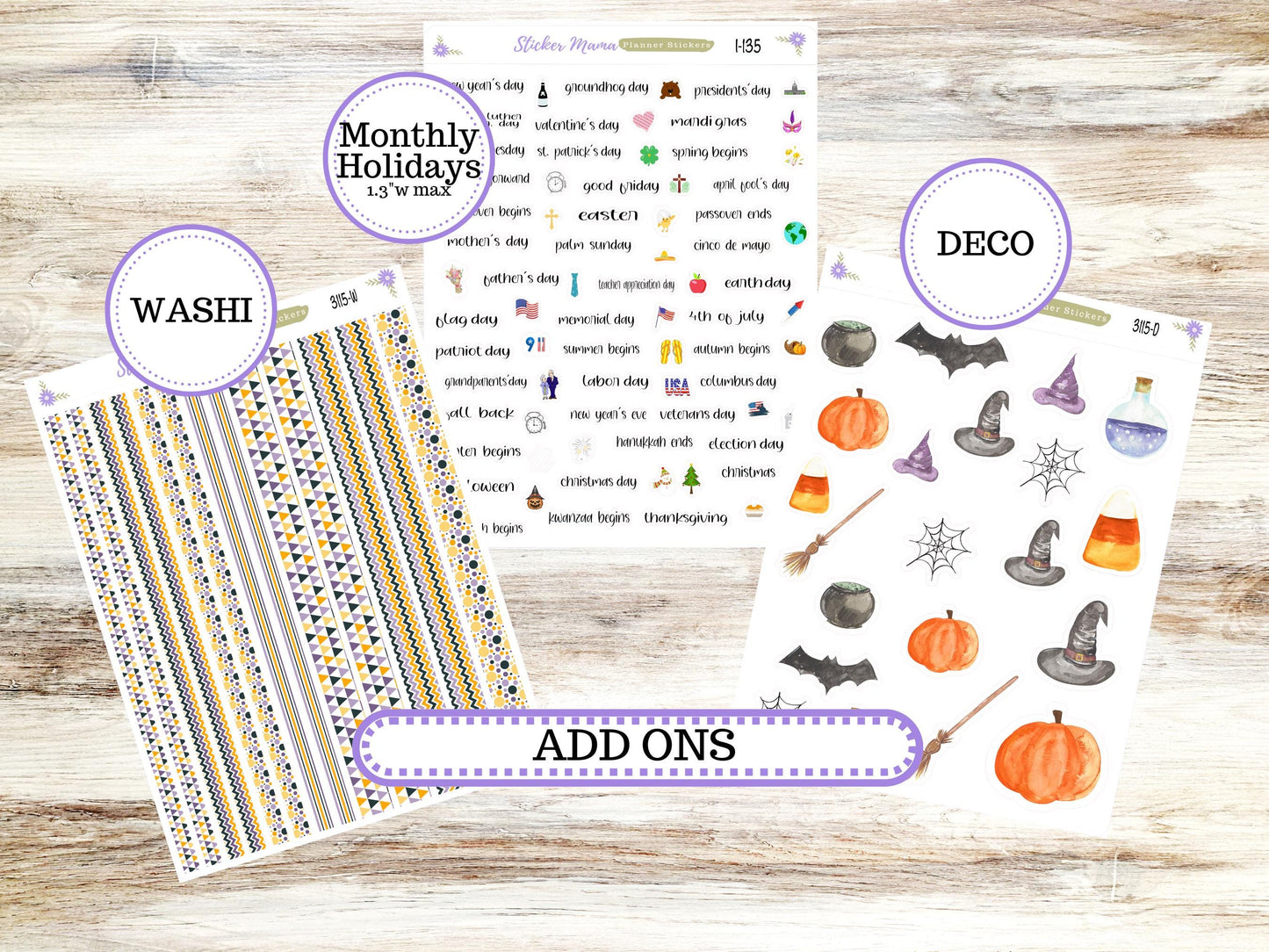 LD BOOK-BOUND Planner Kit #3115 || The Mae || The Kristy || Spooky Palette ||October Laurel Denise Sticker Kit ||  Aug 25