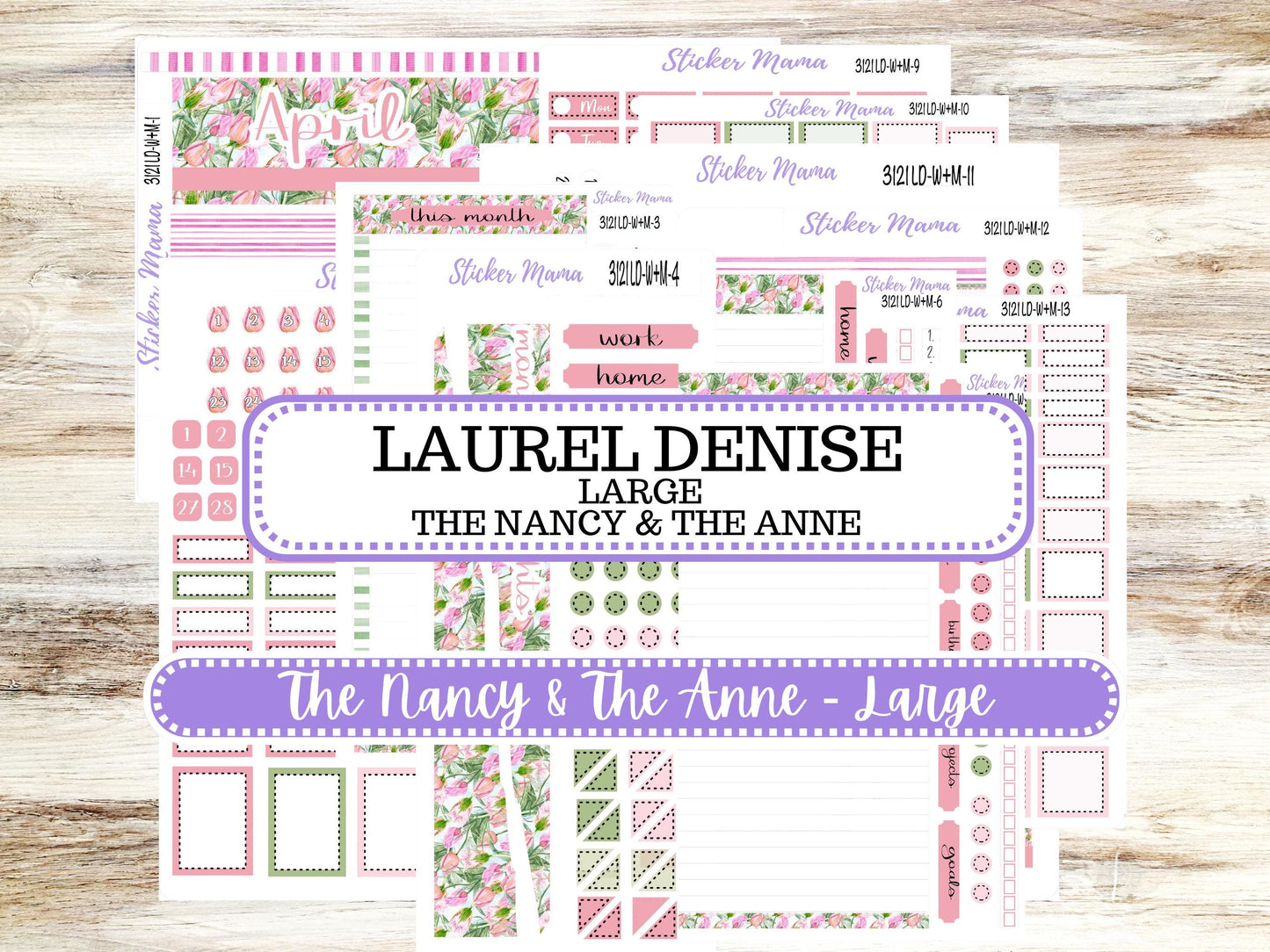 LD “The Nancy & Anne” Large || Week + Month PLANNER Monthly Kit #3121 Easter Petals || Horizontal Vertical Kit || 12-25