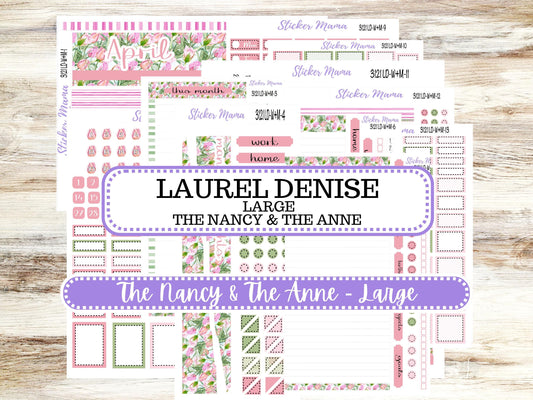 LD “The Nancy & Anne” Large || Week + Month PLANNER Monthly Kit #3121 Easter Petals || Horizontal Vertical Kit || 12-25