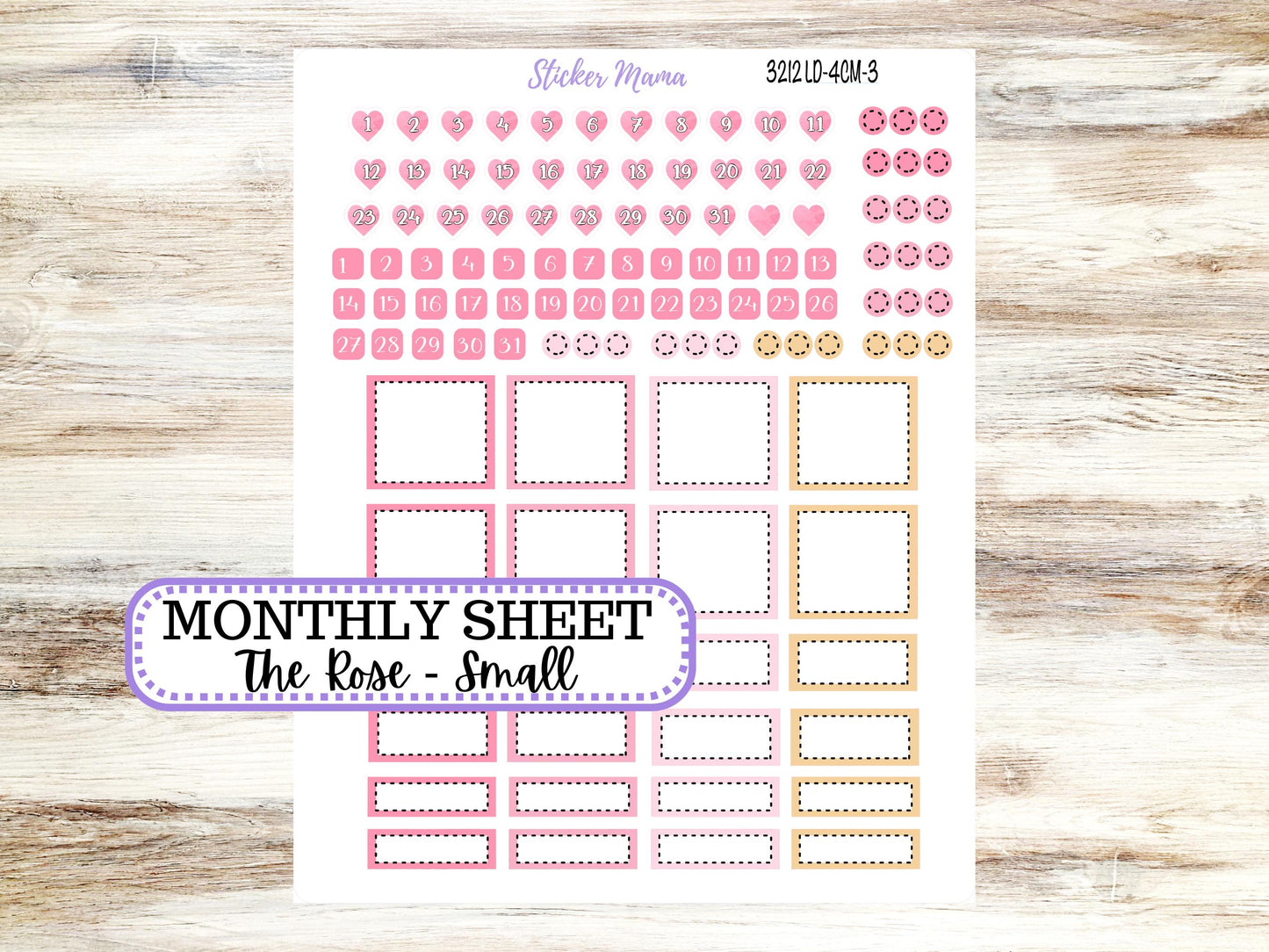 LD "Th Rose" Small || 4 COLUMN Mini (formerly the project mini) Size Planner Kit #3212 || Love Notes || Project Stickers || 10-25