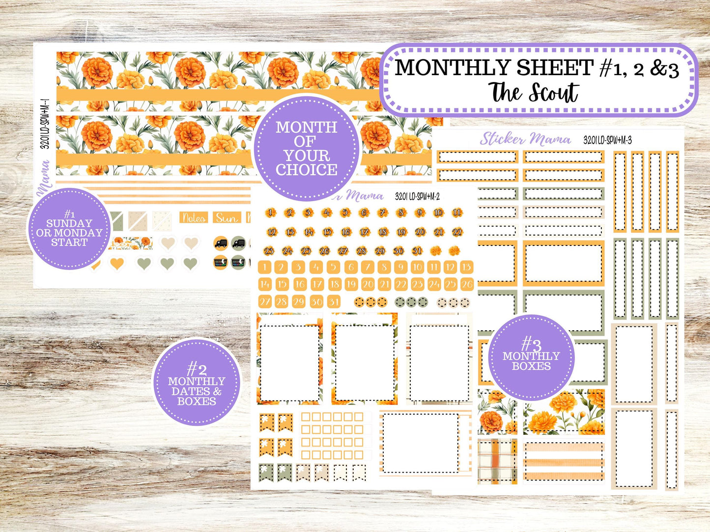 Laurel Denise Small Scout Planner Sticker Kit | Portrait Weekly + Monthly |  Choose Your Month Fall Colors #3201 | 4-26