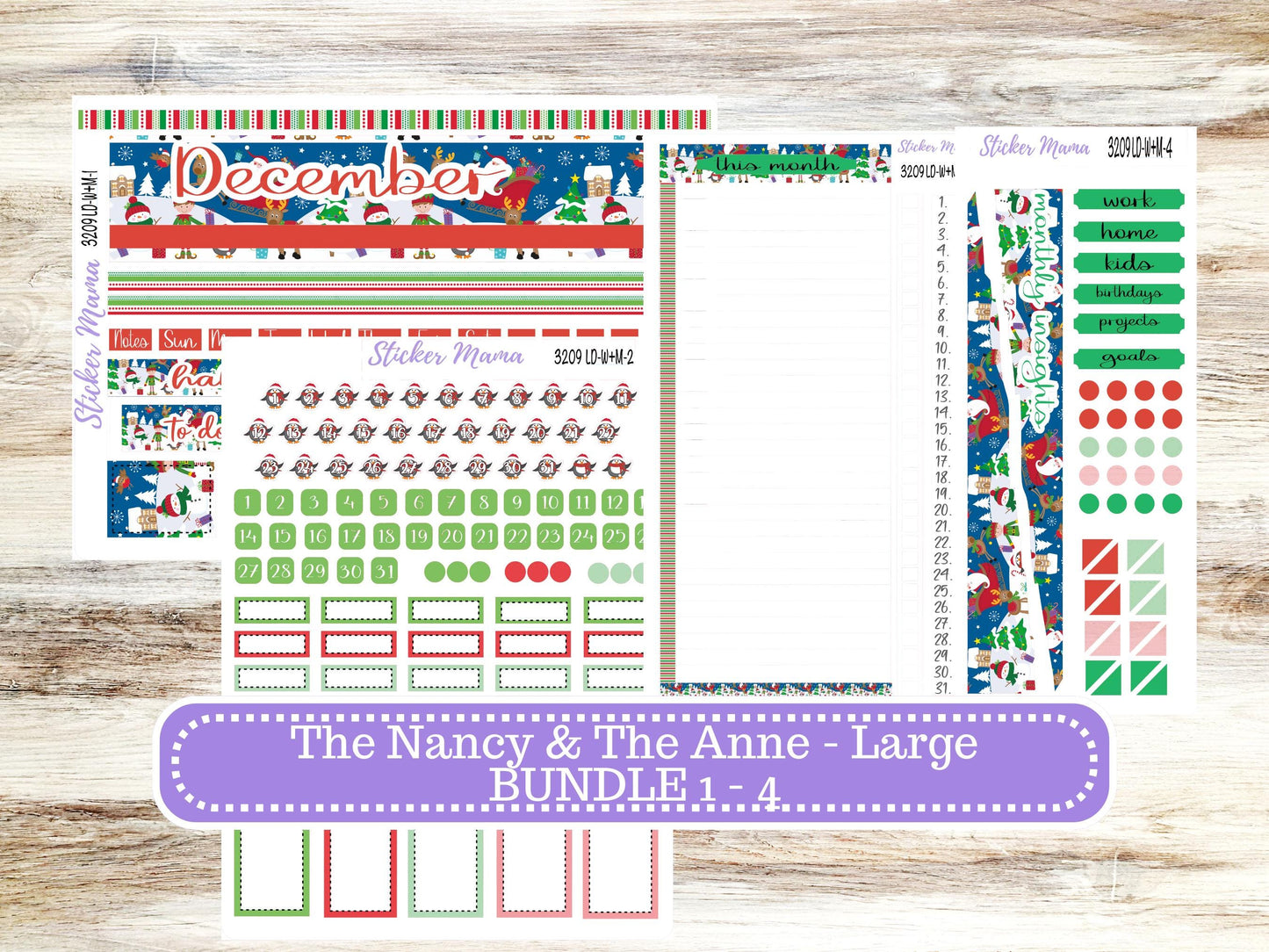 LD “The Nancy & Anne” Large || Week + Month PLANNER Monthly Kit #3209 || Laurel Denise Horizontal Vertical Kit || Jolly Pines || 9-25