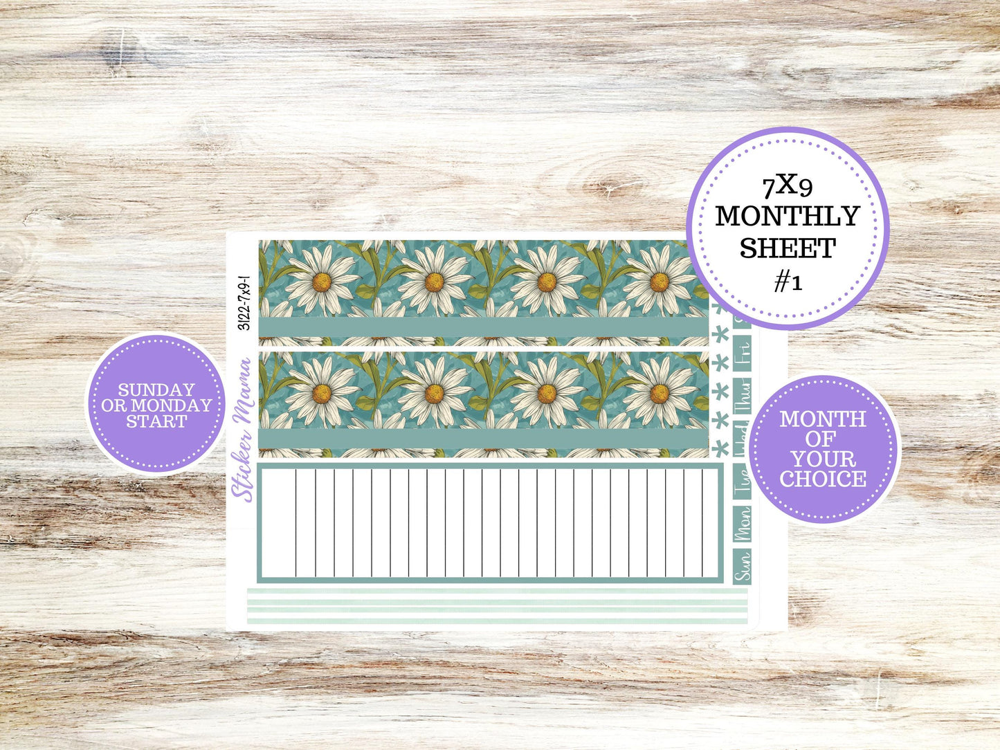ERIN CONDREN Monthly Kit-3122 || 7X9 || Vintage Bloom - 7x9 ec March Monthly Kit - Month of your Choice Monthly Planner Kits || 11-25