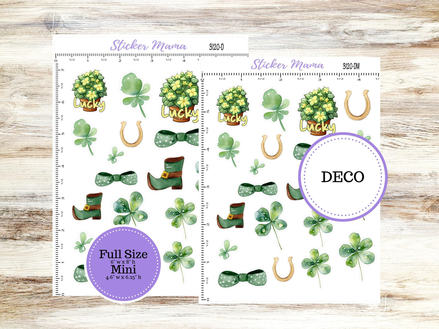 DECO-3120 || Shamrock Magic Deco || PLANNER STICKERS || St Patricks Stickers || March Deco