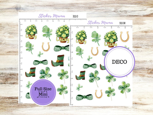 DECO-3120 || Shamrock Magic Deco || PLANNER STICKERS || St Patricks Stickers || March Deco