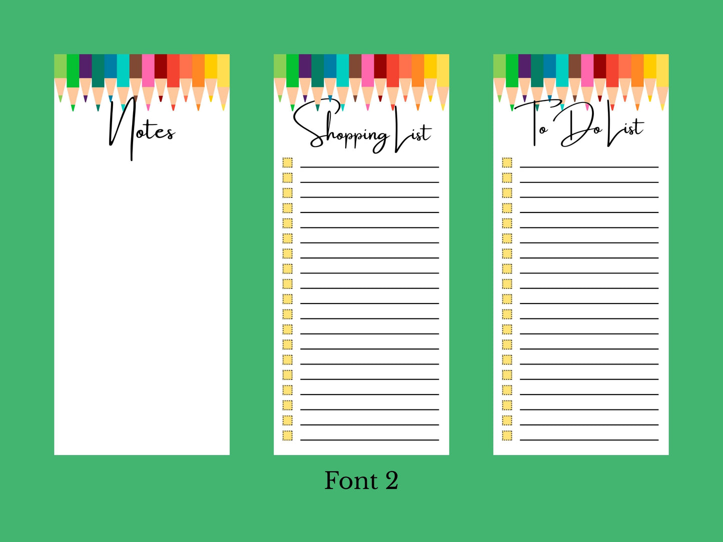School Time Notepads | Set of Three | 3.5 x 8 | To Do List | Shopping List | Notes