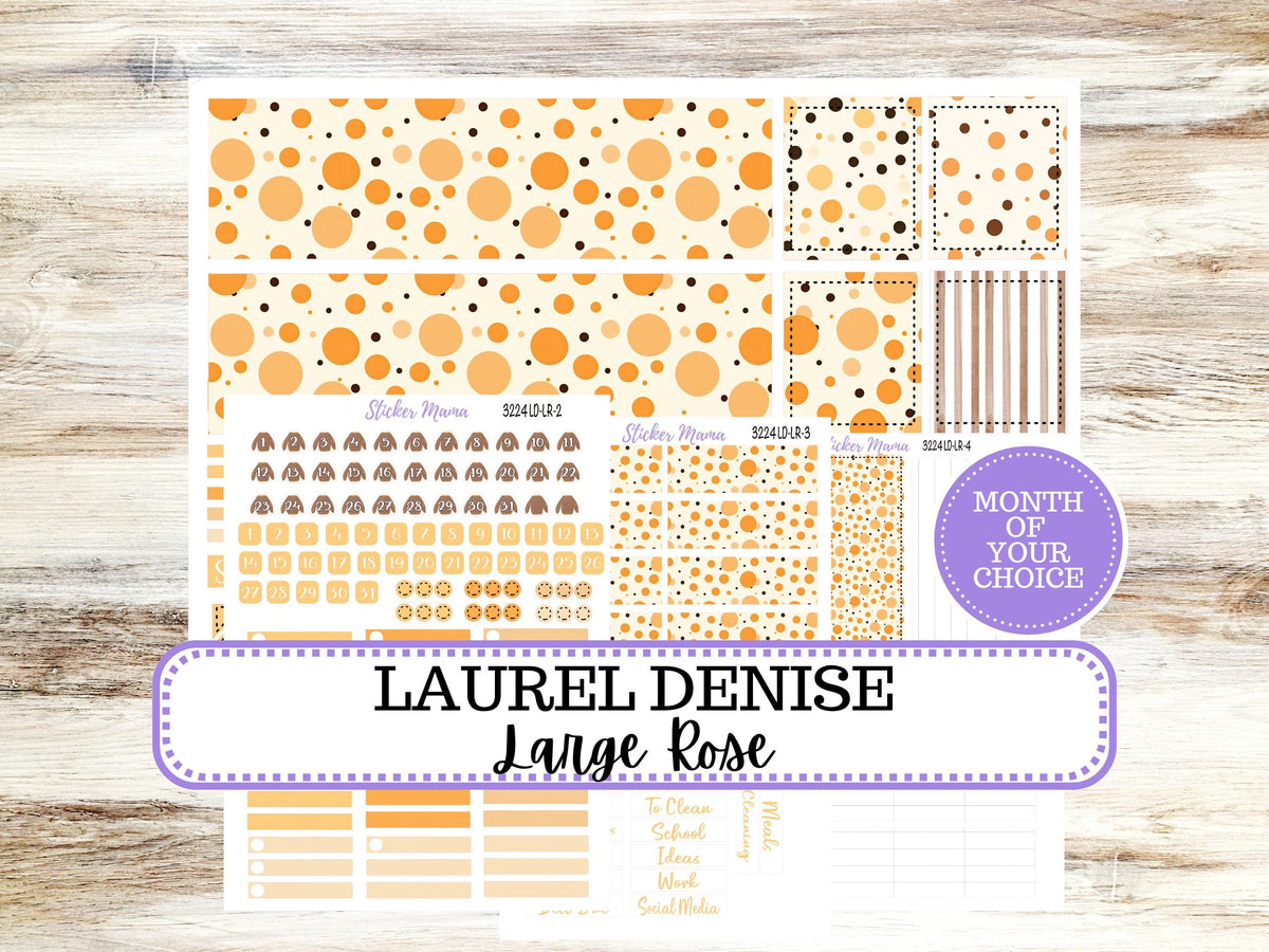 Laurel Denise Large Rose Planner Sticker Kit | #3224 Fall Polka Dots | 8-26 | Choose your own month