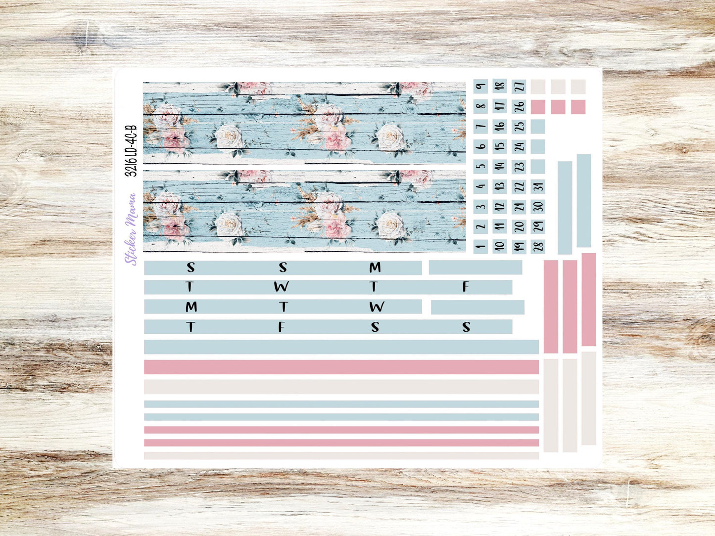 Banner Set || Laurel Denise Large Rose || 4 Column || Monthly Header Kit