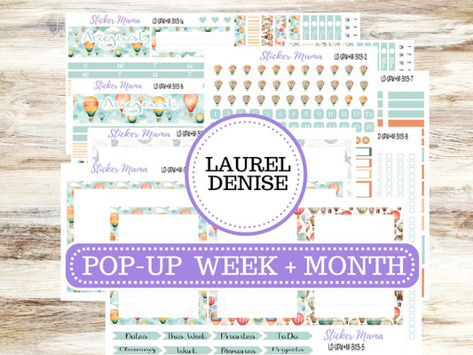LD POP-UP Week+Month Planner Kit #3113 || Sky High || Laurel Denise Kit || Laurel Denise Stickers || May 25