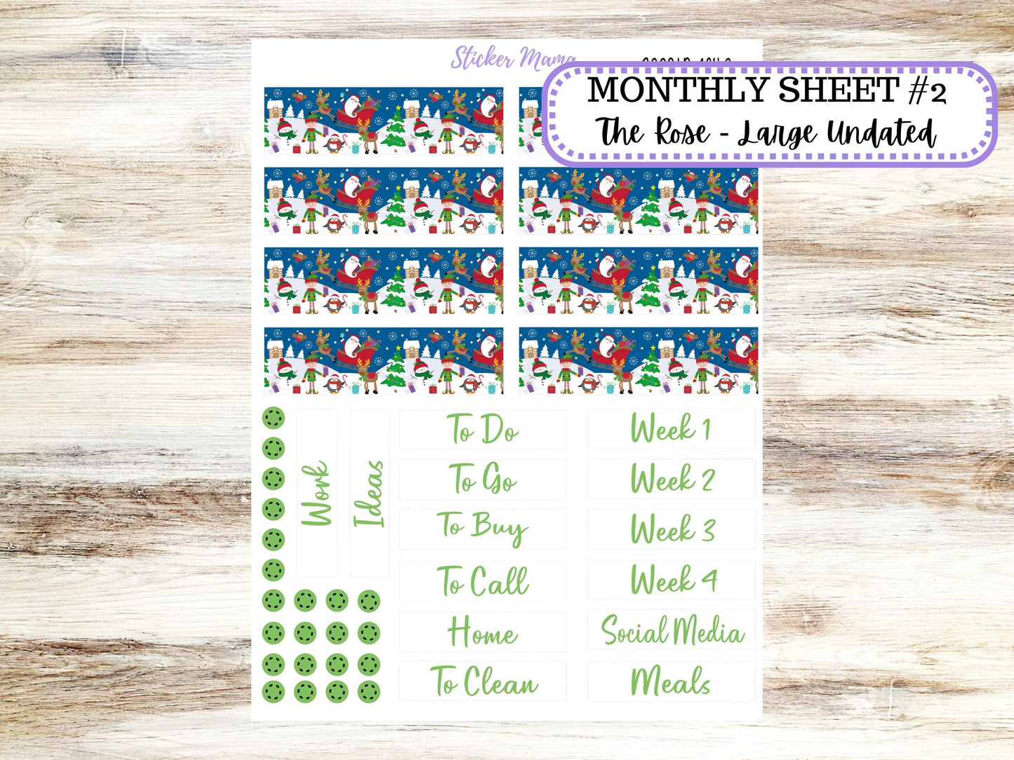 LD "The Rose" - Large Undated Sewn || 4 COLUMN Undated (formerly project undated). Planner Kit #3209|| Jolly Pines || 9-25