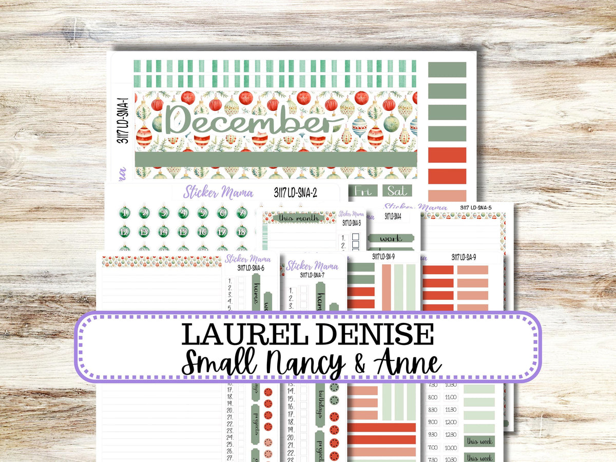 Laurel Denise Small Anne and Nancy Planner Sticker Kit 3117 | December Jolly Jewels | 9-26