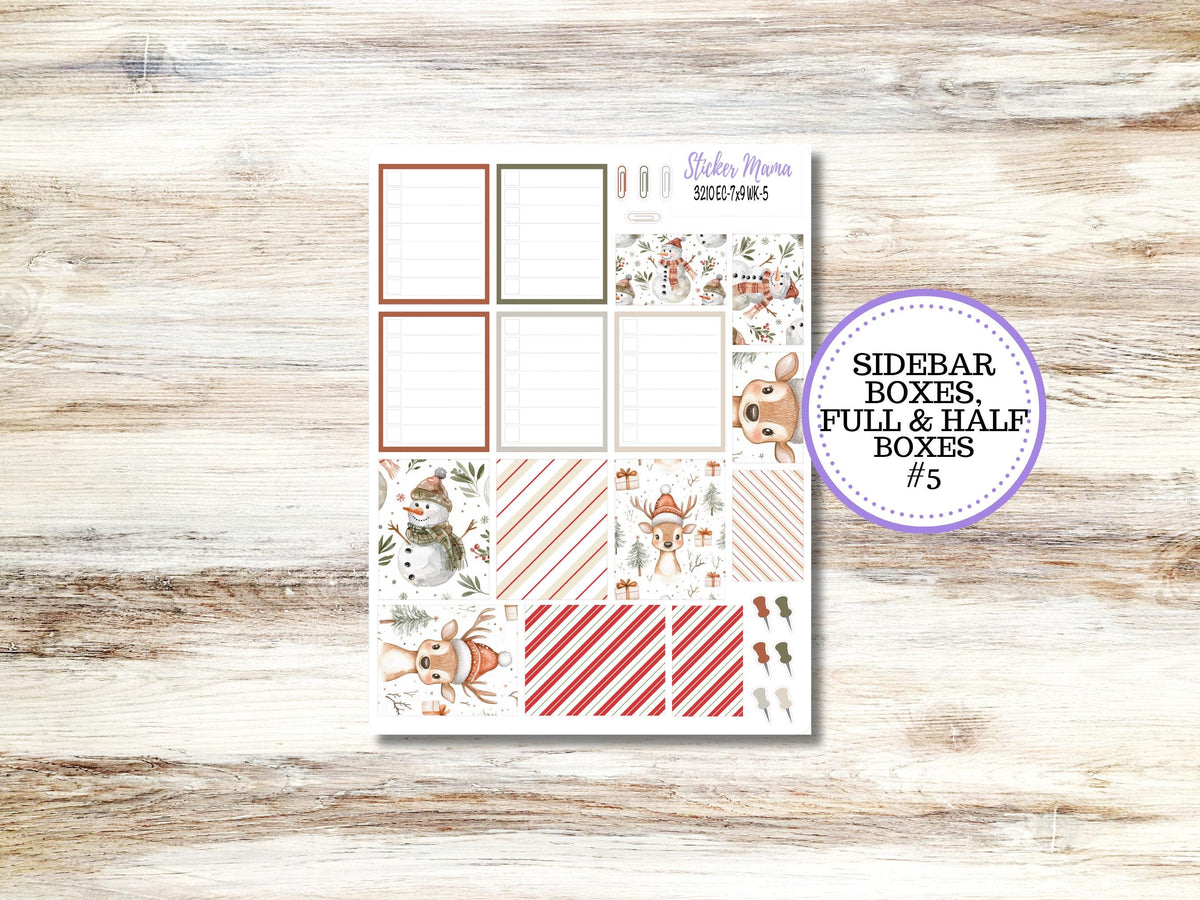 Erin Condren Weekly Planner Kit 3210 | December Frosty Friends | Horizontal | Vertical | Hourly | 9-26