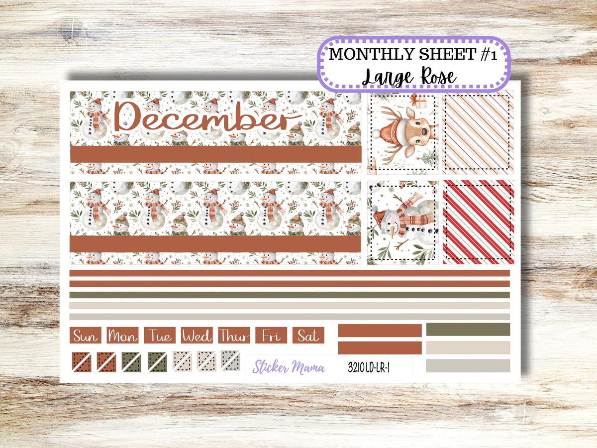 Laurel Denise Large Rose Planner Sticker Kit 3210 | December Frosty Friends | 9-26