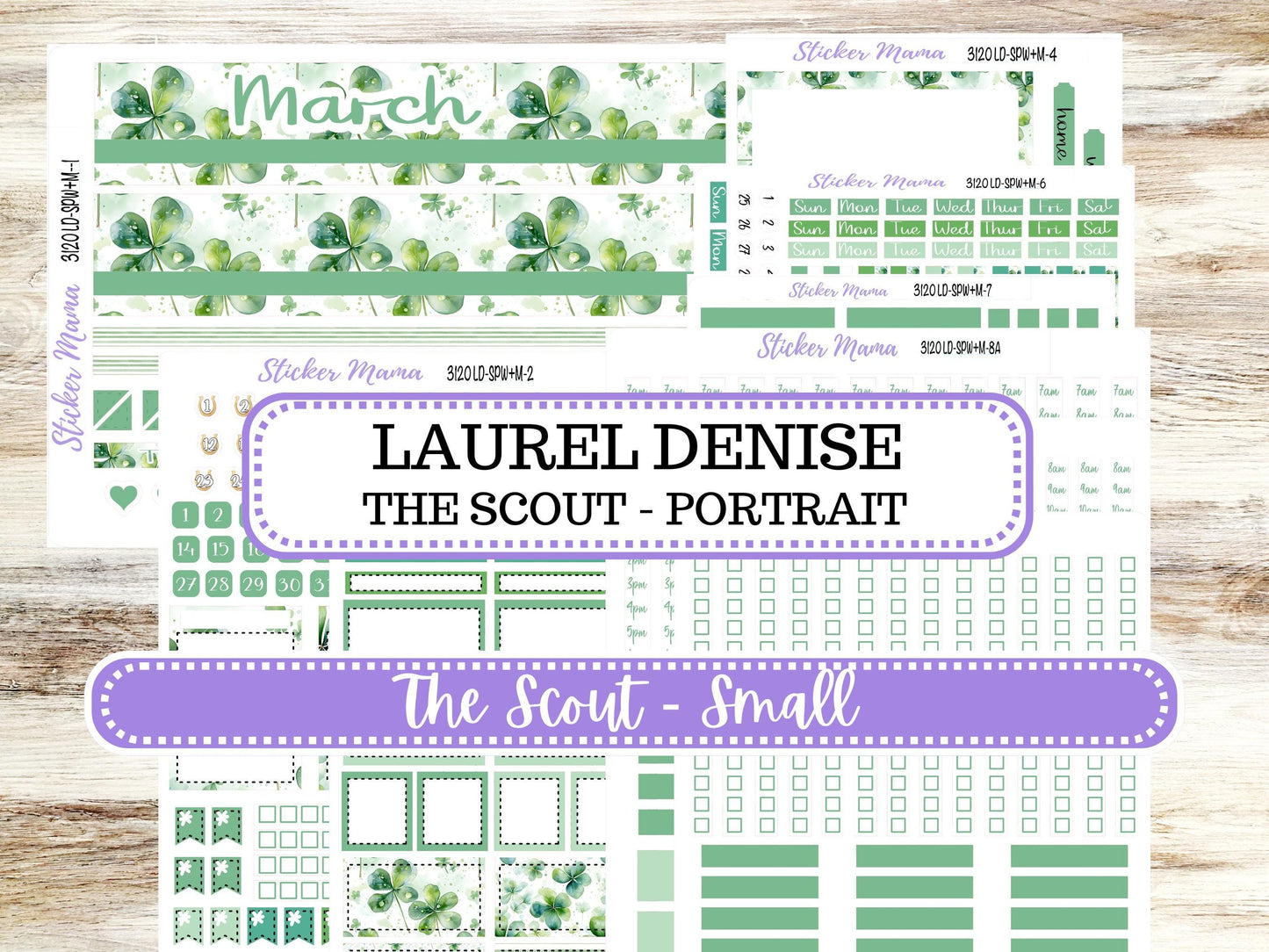 LD Small "The Scout" || PORTRAIT Weekly + Monthly Planner Kit #3120 || March Shamrock Magic || Laurel Denise Kit Portrait  || 11-25