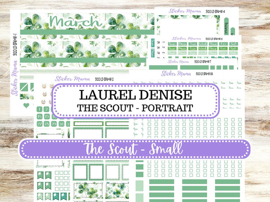 LD Small "The Scout" || PORTRAIT Weekly + Monthly Planner Kit #3120 || March Shamrock Magic || Laurel Denise Kit Portrait  || 11-25